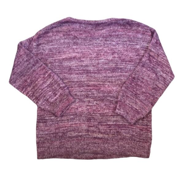 New Knox Rose Space Dyed Crewneck Pullover Sweater Purple Large - Picture 3 of 5